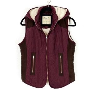 Women’s Puffer Sherpa Hooded Vest